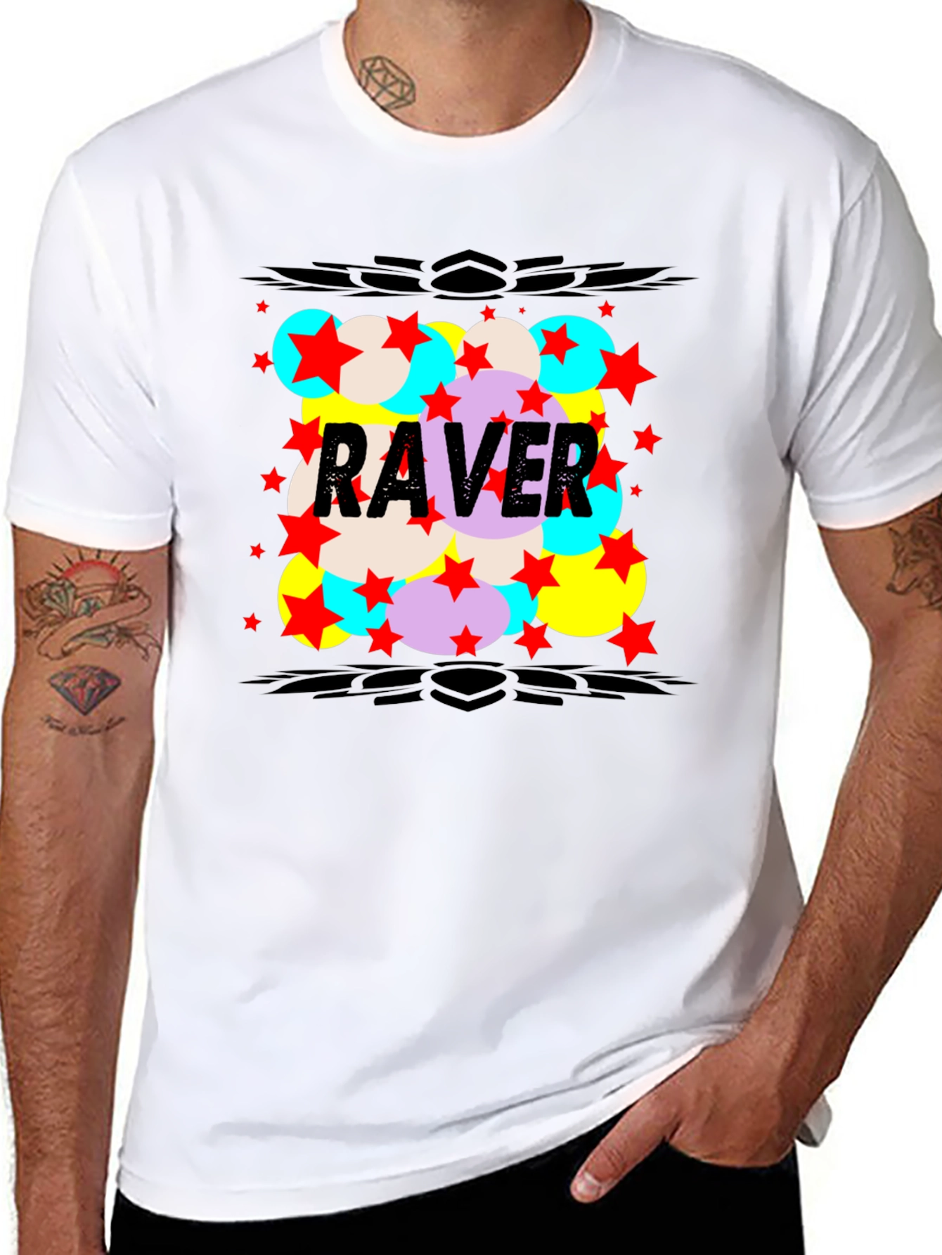Raver Graphic Print Black T-Shirt