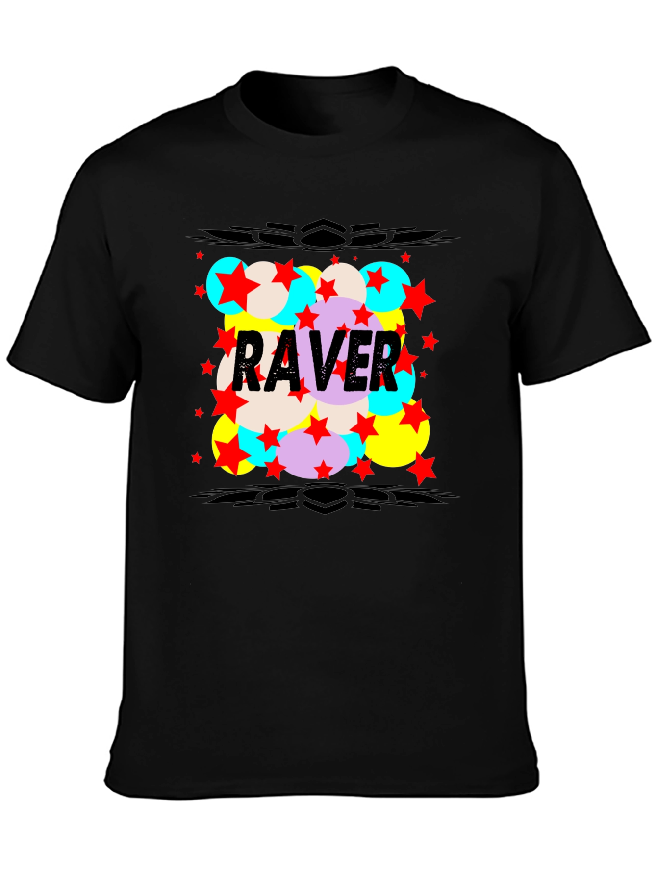 Raver Graphic Print Black T-Shirt