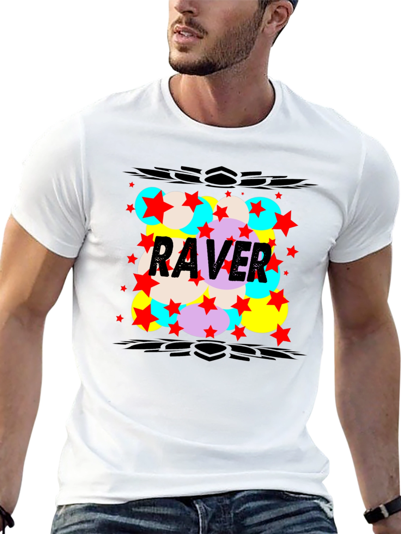 Raver Graphic Print Black T-Shirt