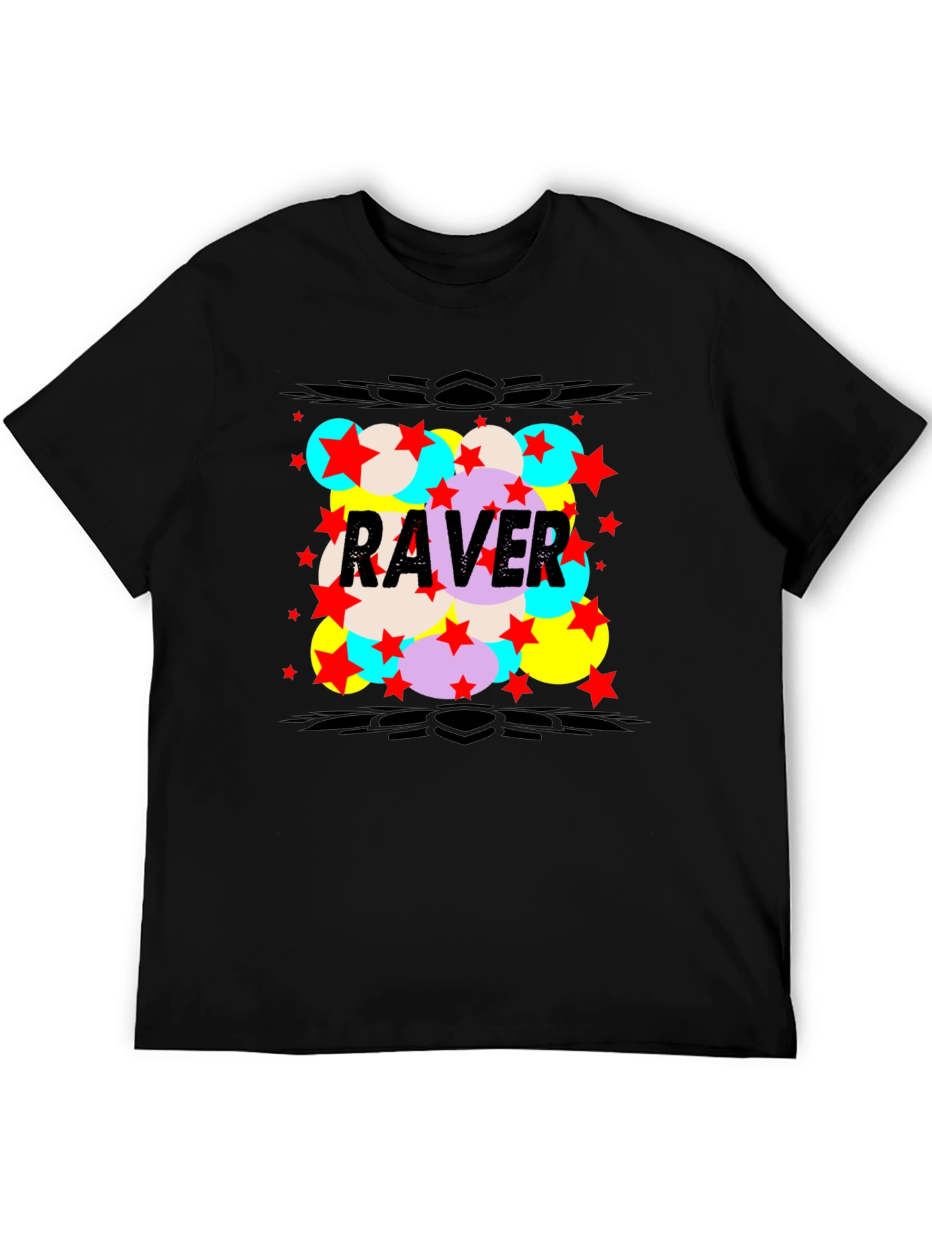Raver Graphic Print Black T-Shirt