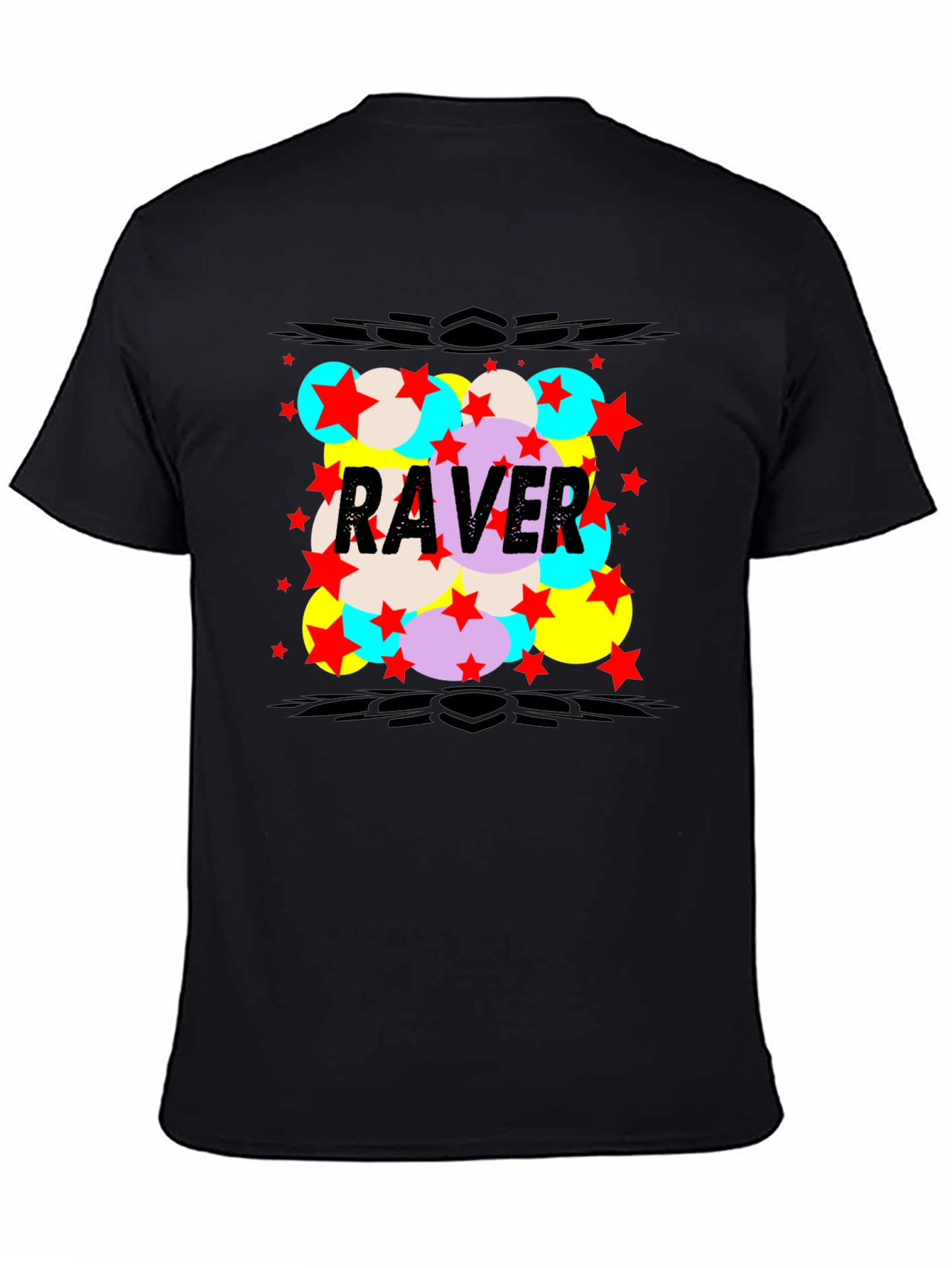 Raver Graphic Print Black T-Shirt