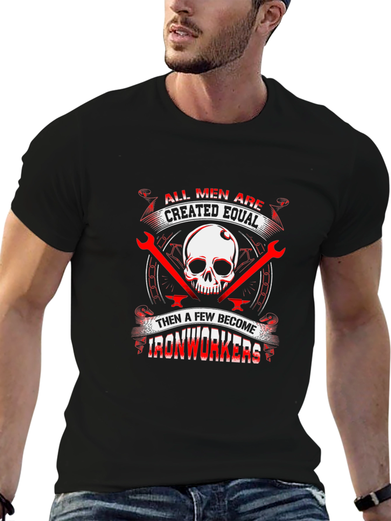 Ironworker Skull Graphic Tee - Black