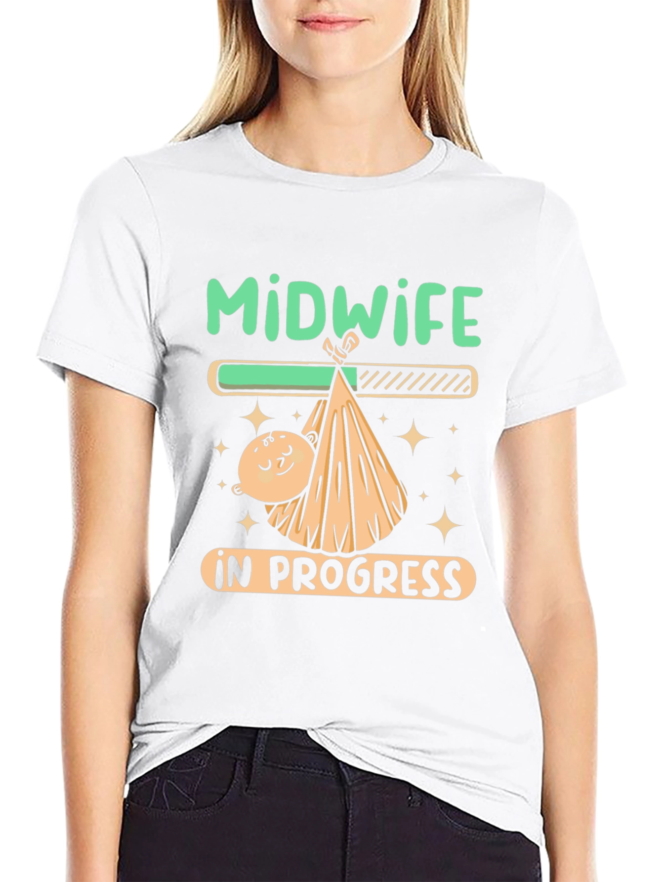 Midwife In Progress Funny Graphic T-Shirt