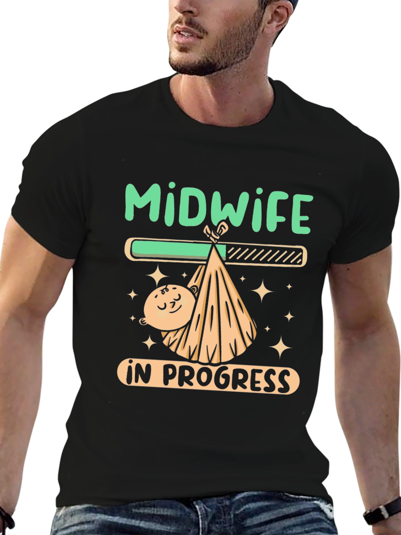Midwife In Progress Funny Graphic T-Shirt