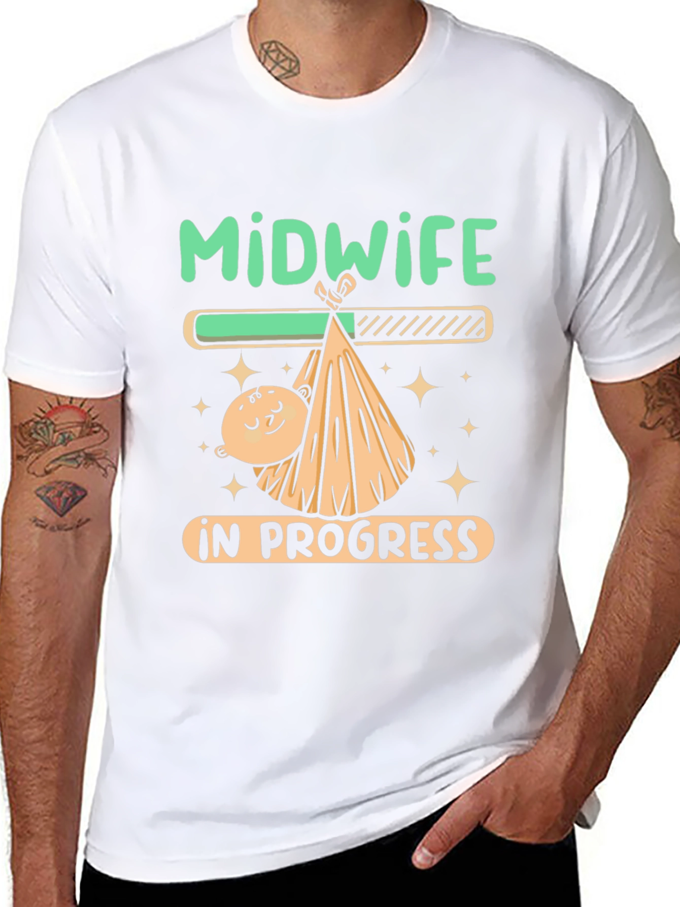 Midwife In Progress Funny Graphic T-Shirt
