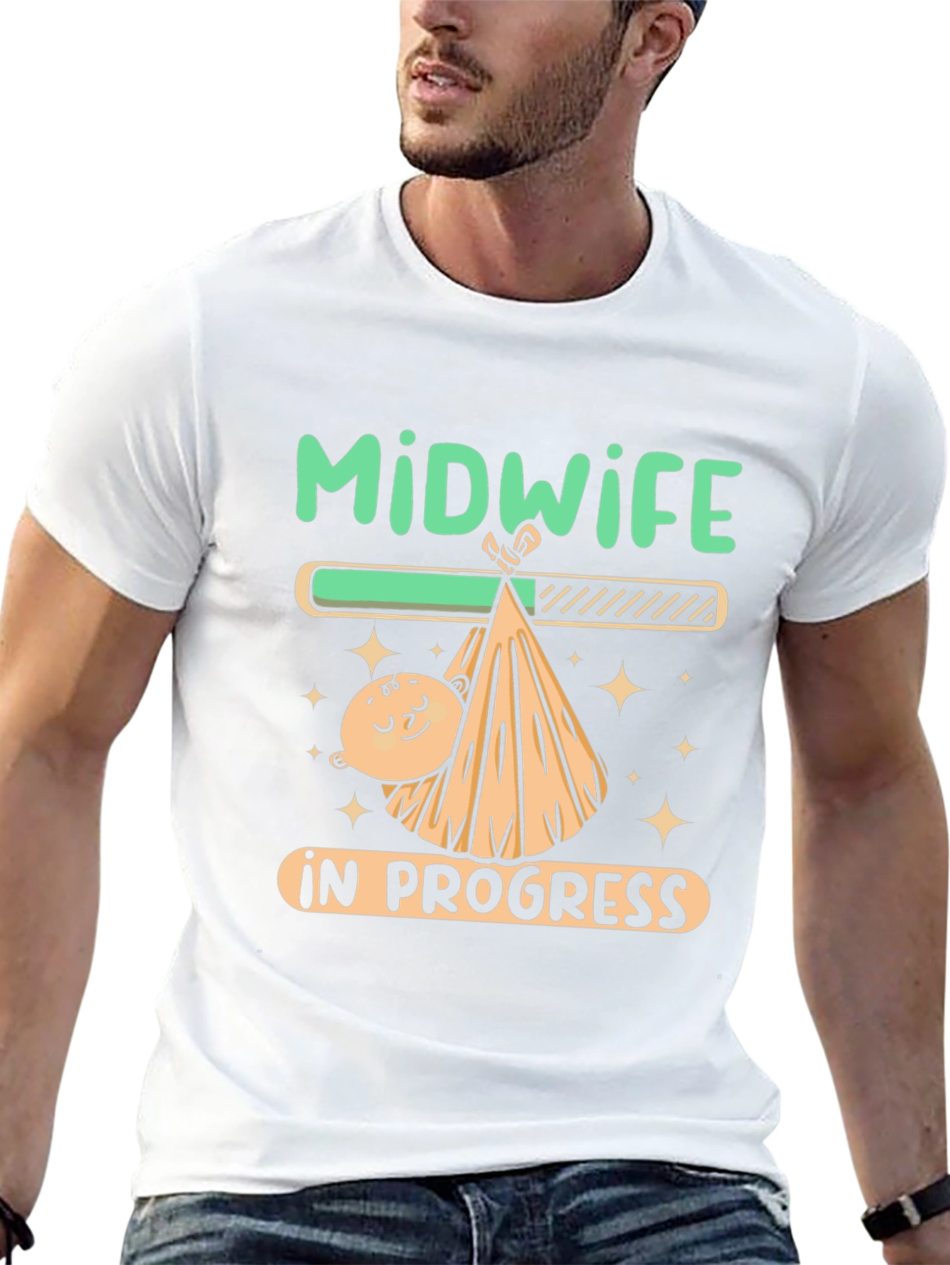 Midwife In Progress Funny Graphic T-Shirt