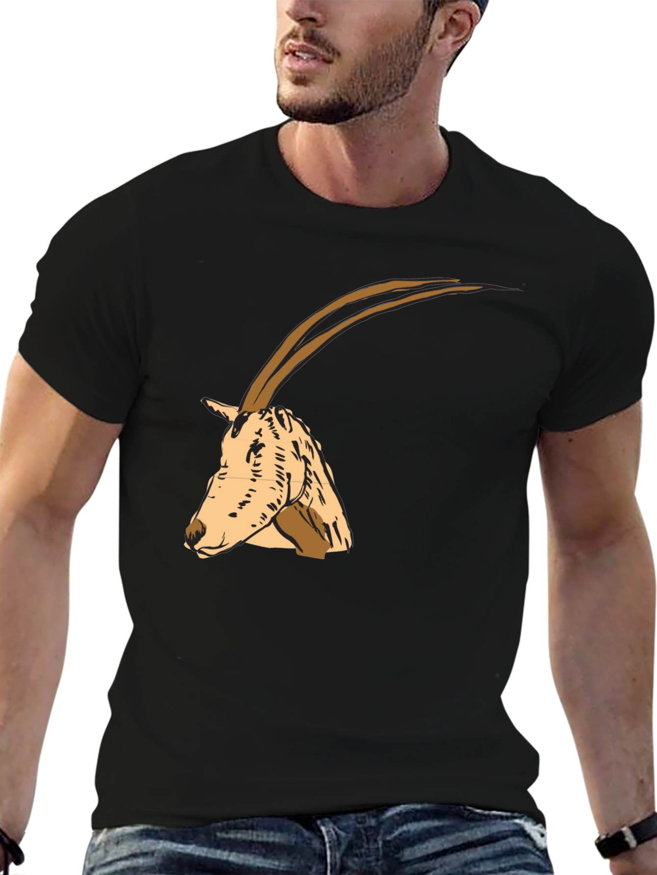 Oryx Graphic Tee - Stylish Animal Print Shirt