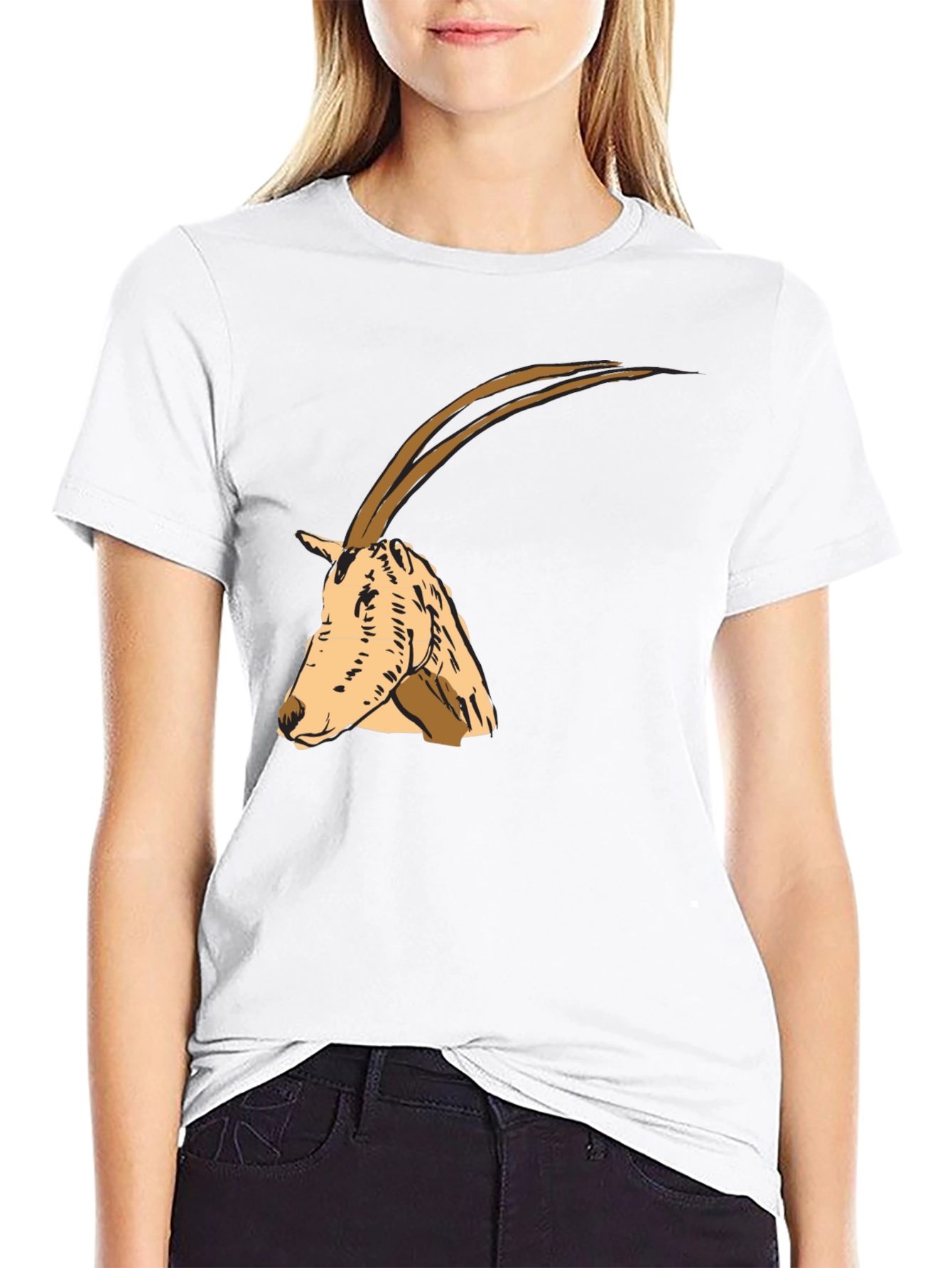 Oryx Graphic Tee - Stylish Animal Print Shirt