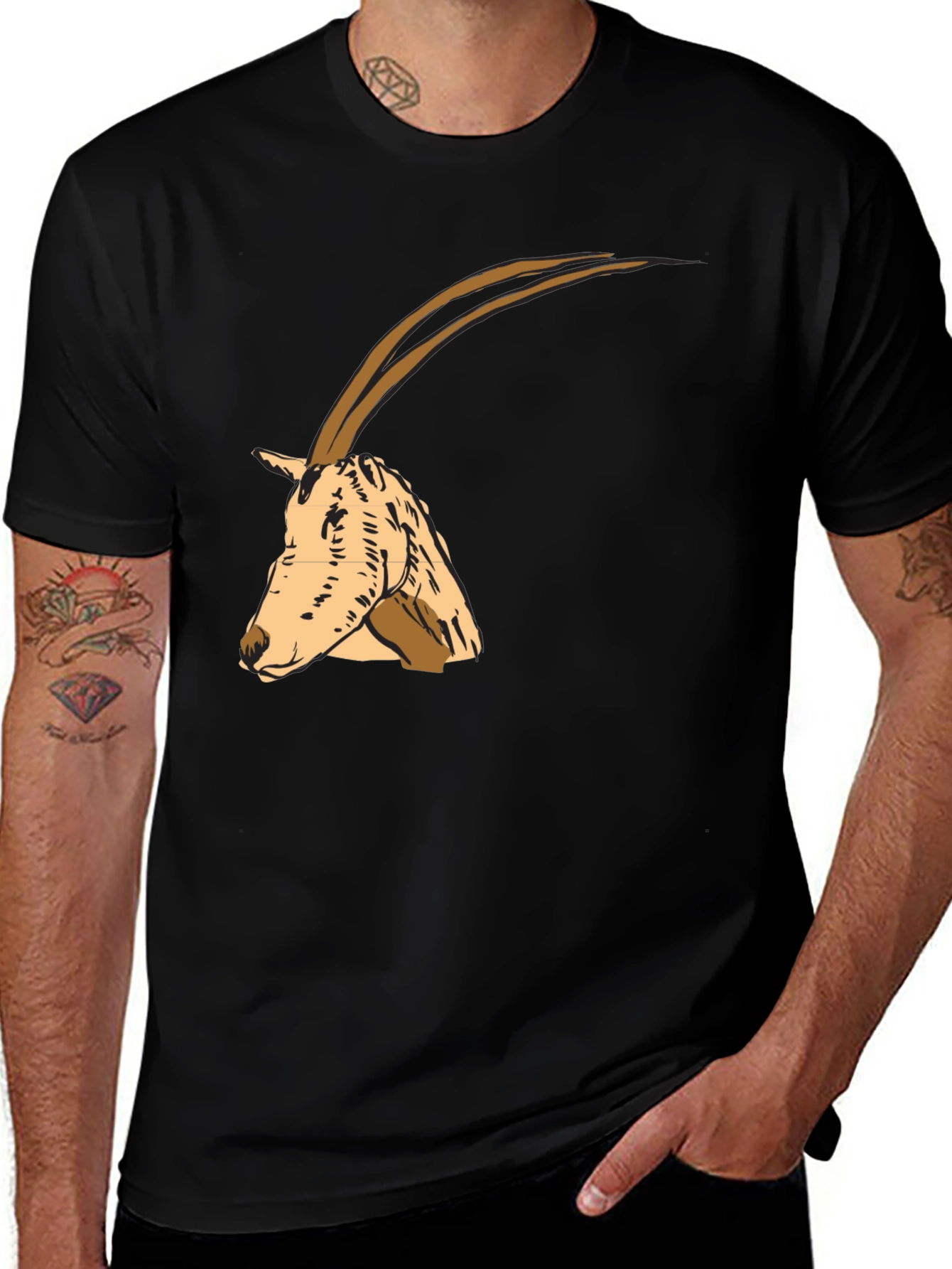 Oryx Graphic Tee - Stylish Animal Print Shirt