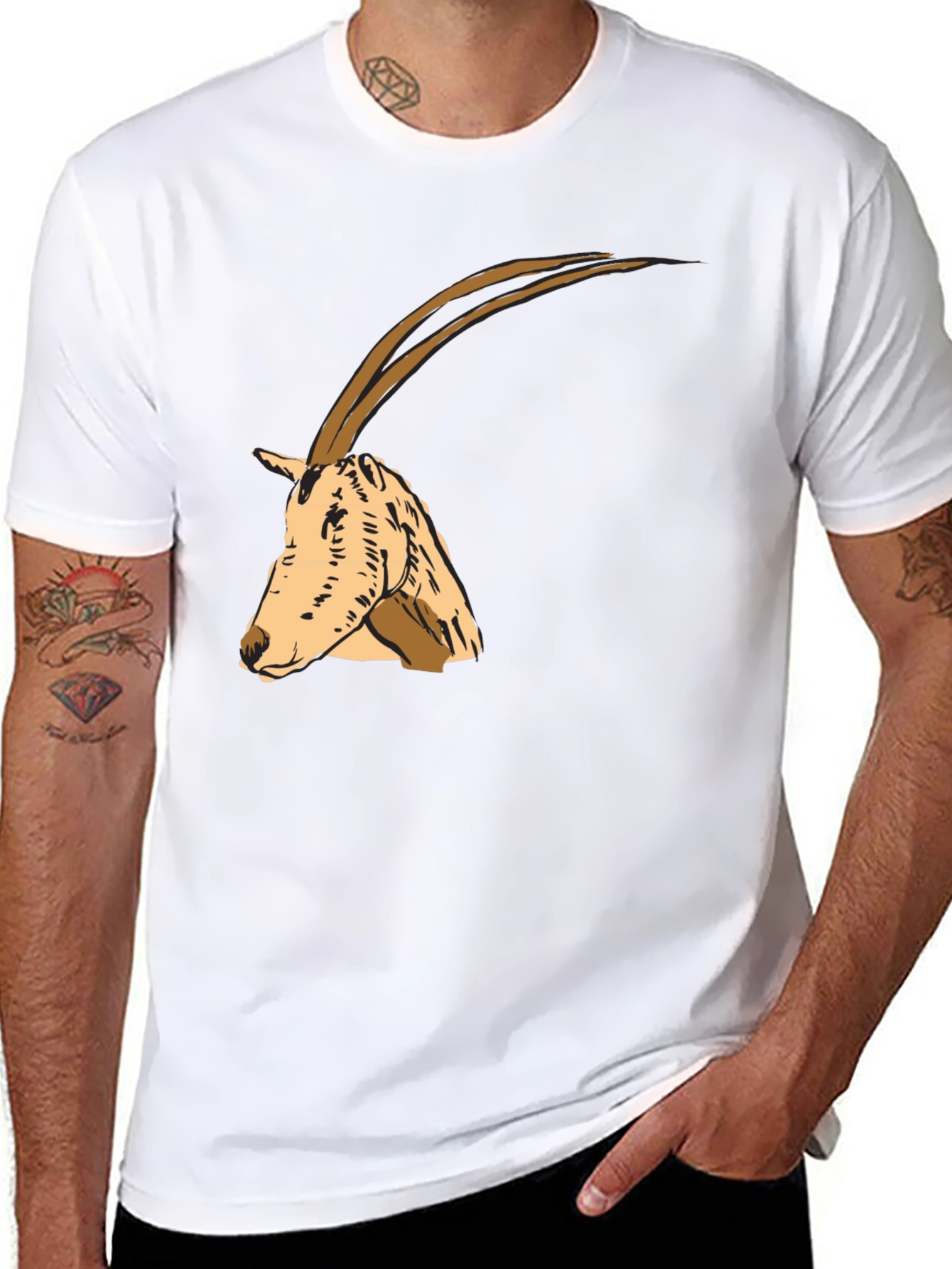 Oryx Graphic Tee - Stylish Animal Print Shirt