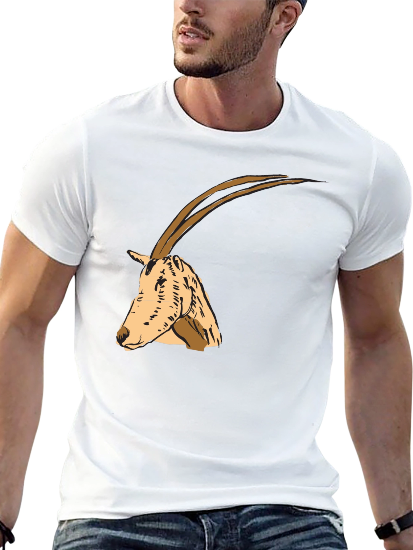 Oryx Graphic Tee - Stylish Animal Print Shirt