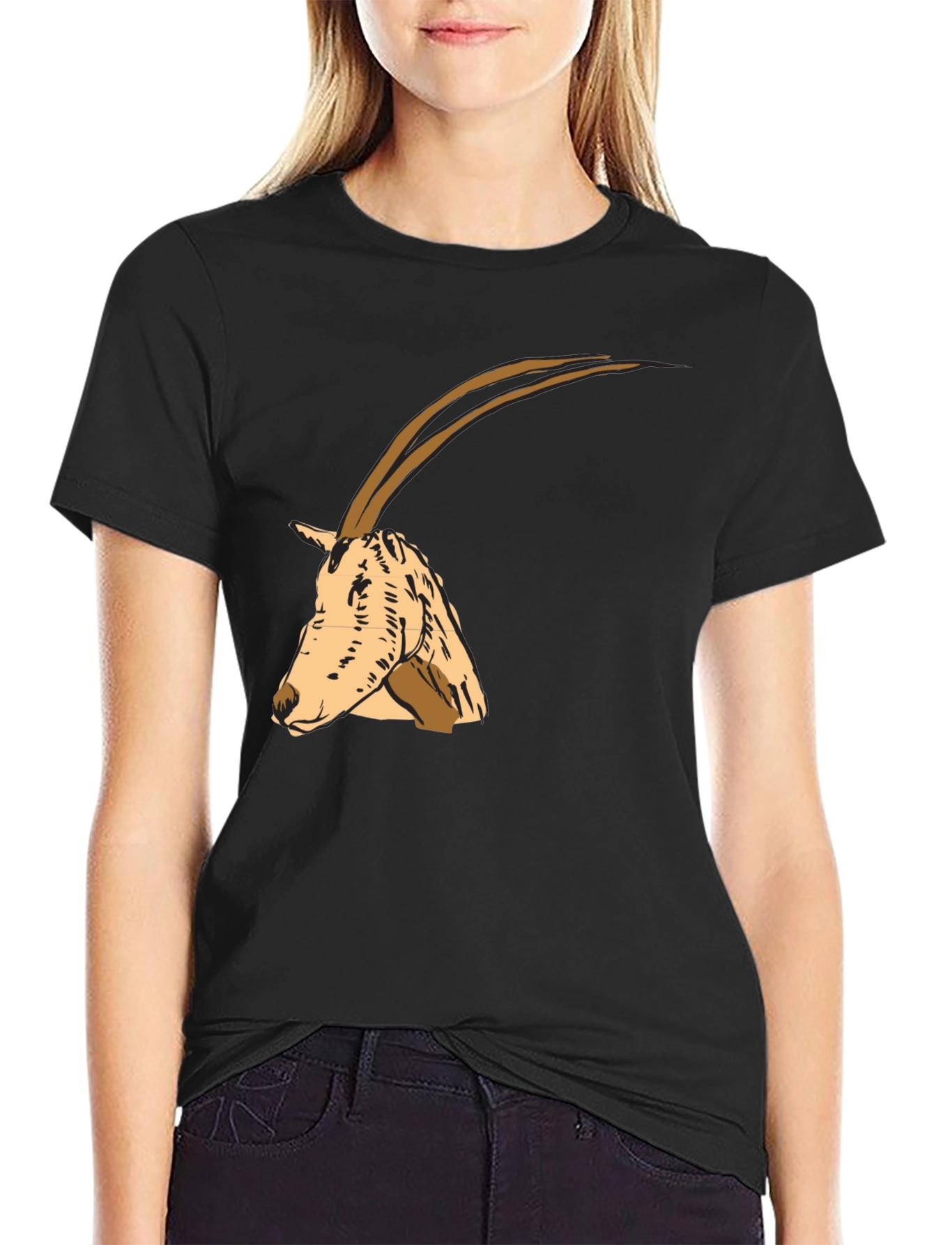 Oryx Graphic Tee - Stylish Animal Print Shirt