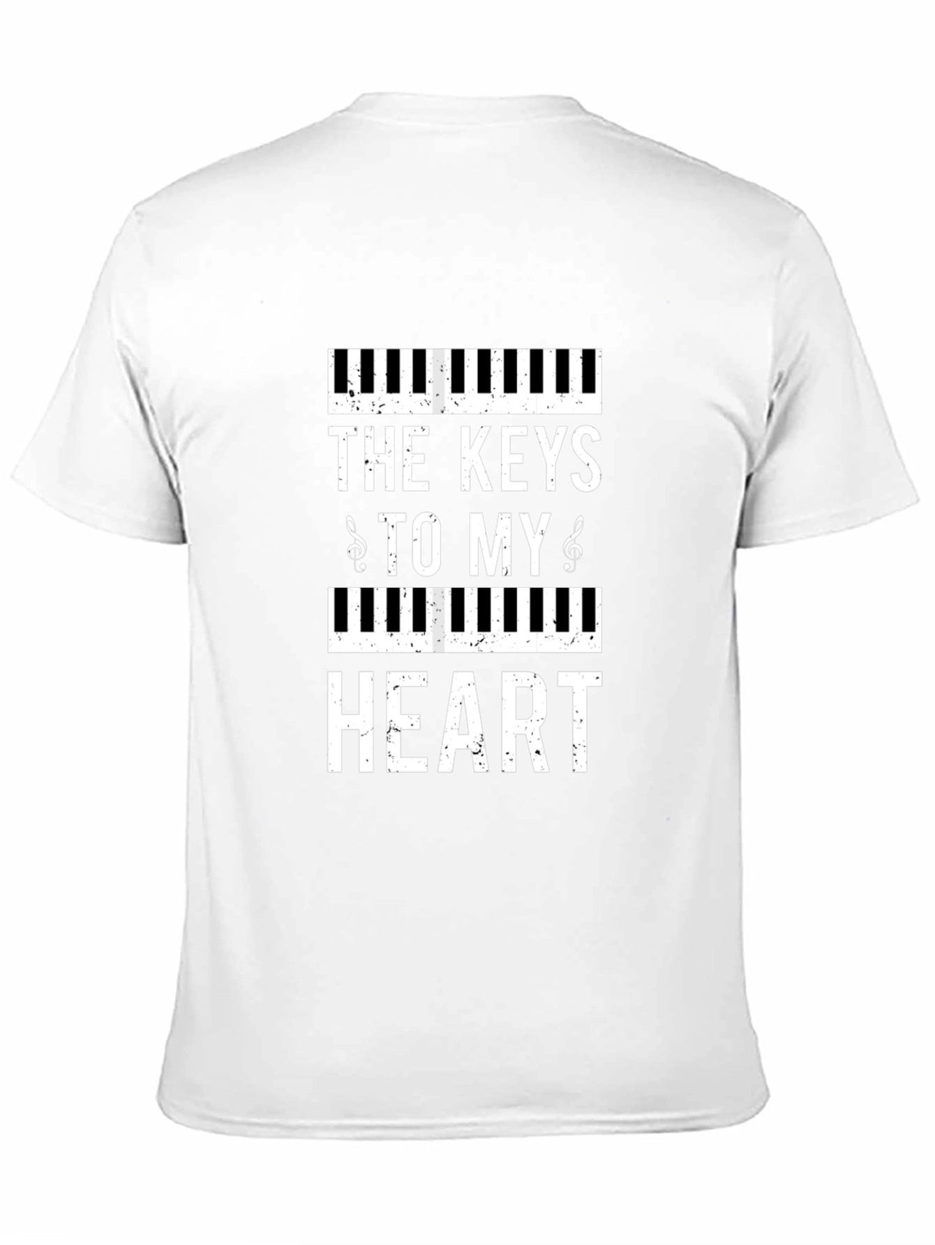 Piano Keys to My Heart Graphic Black T-Shirt
