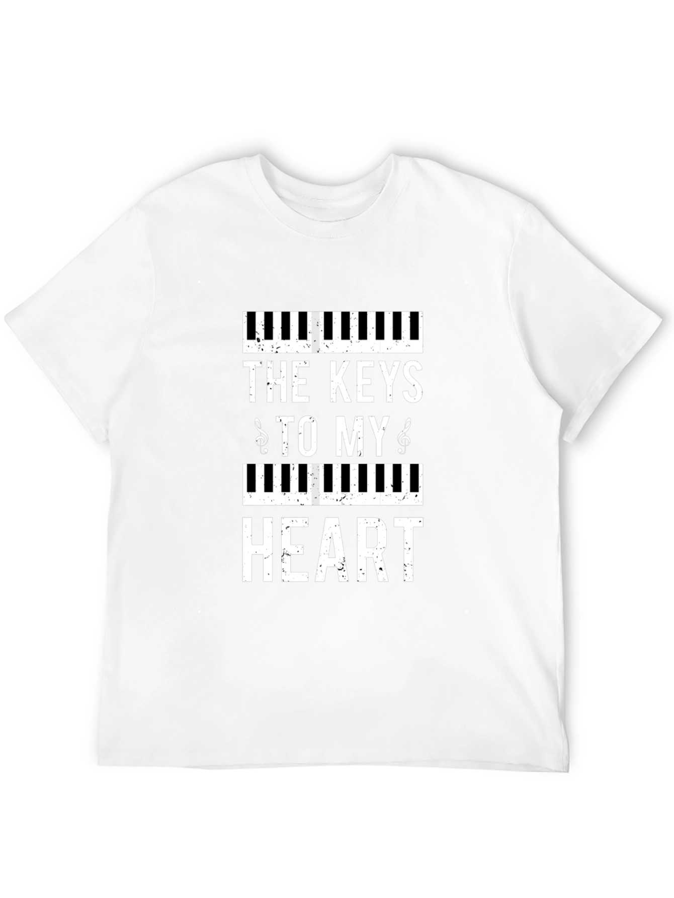 Piano Keys to My Heart Graphic Black T-Shirt