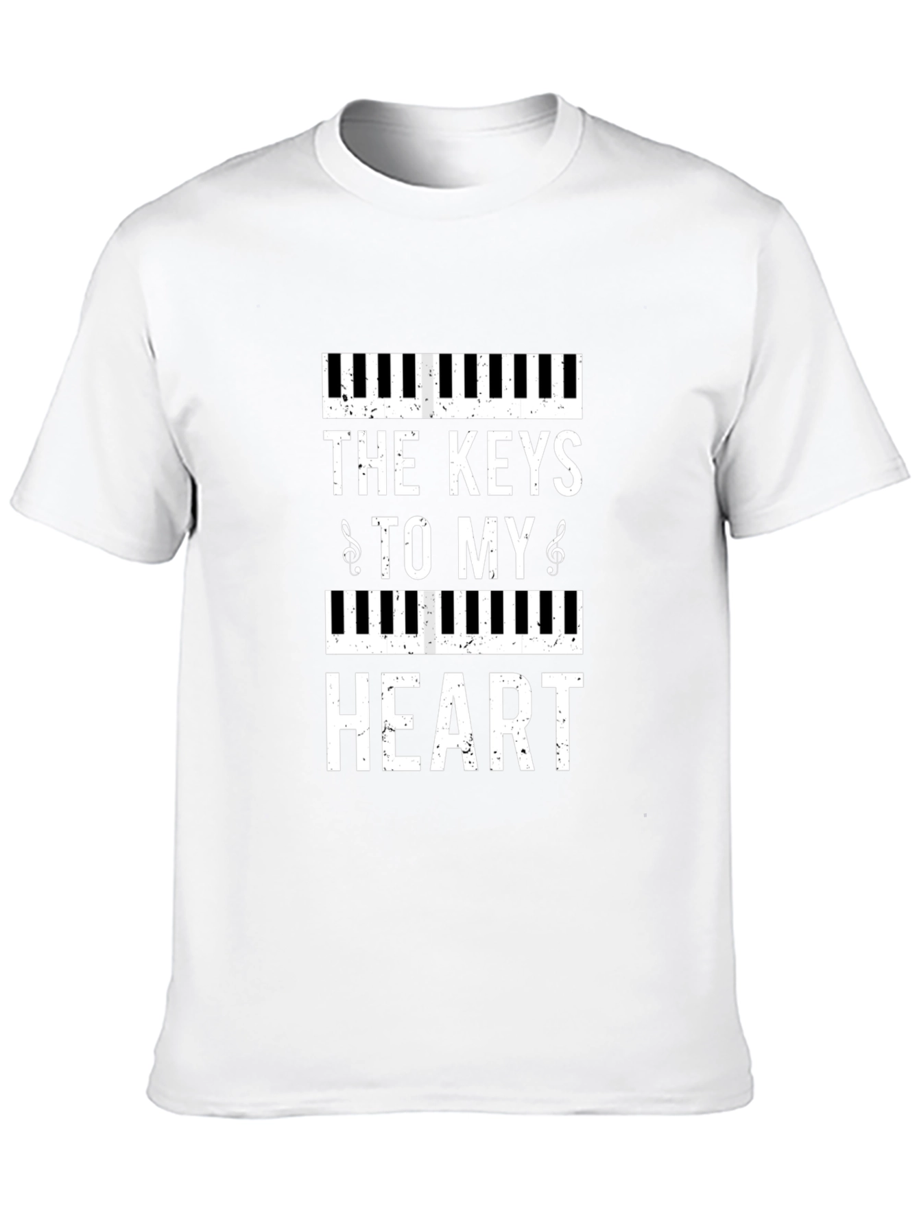 Piano Keys to My Heart Graphic Black T-Shirt