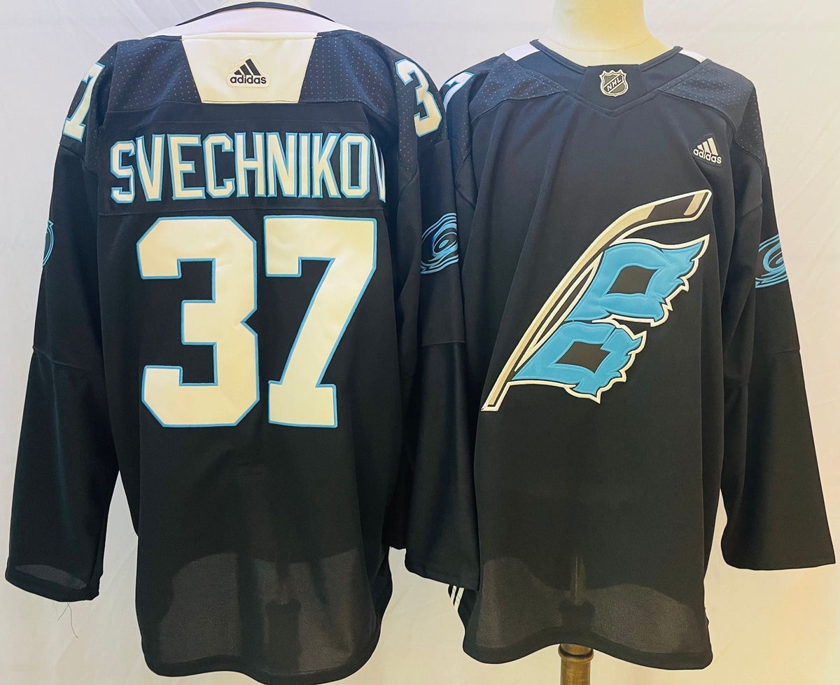 Men's Carolina Hurricanes Andrei Svechnikov #37 Black Home Breakaway Jerseys
