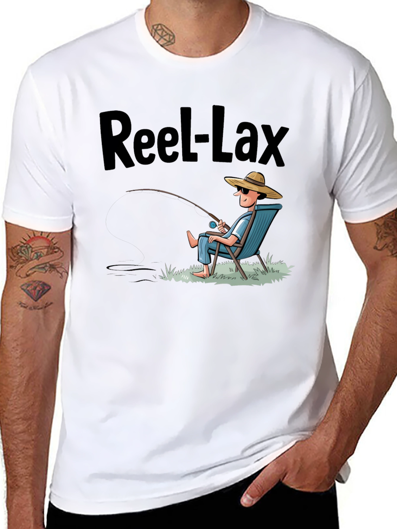 Reel-Lax Fishing T-Shirt - Relaxed Angler Design
