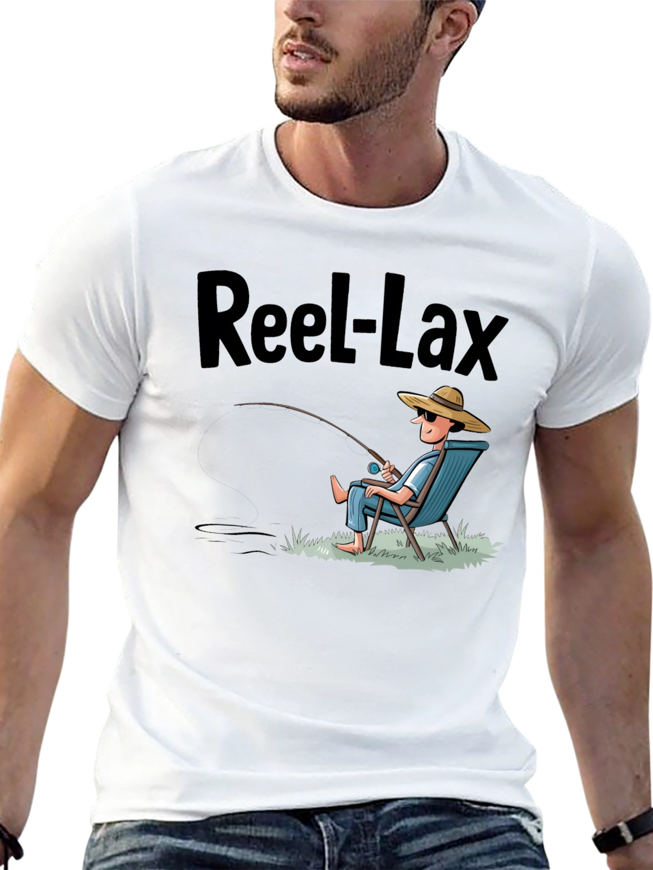 Reel-Lax Fishing T-Shirt - Relaxed Angler Design