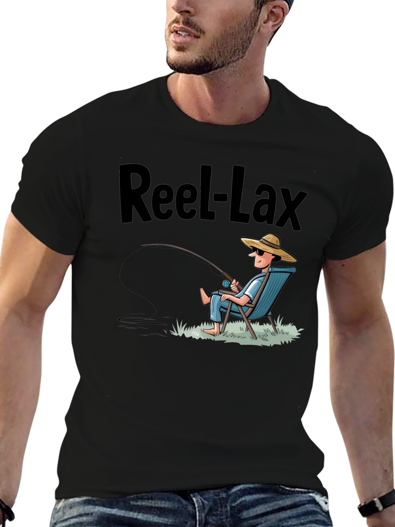Reel-Lax Fishing T-Shirt - Relaxed Angler Design