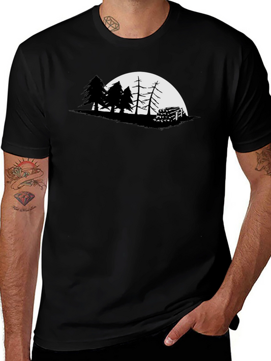 Nature Silhouette Graphic Tee - Mens Black T-Shirt