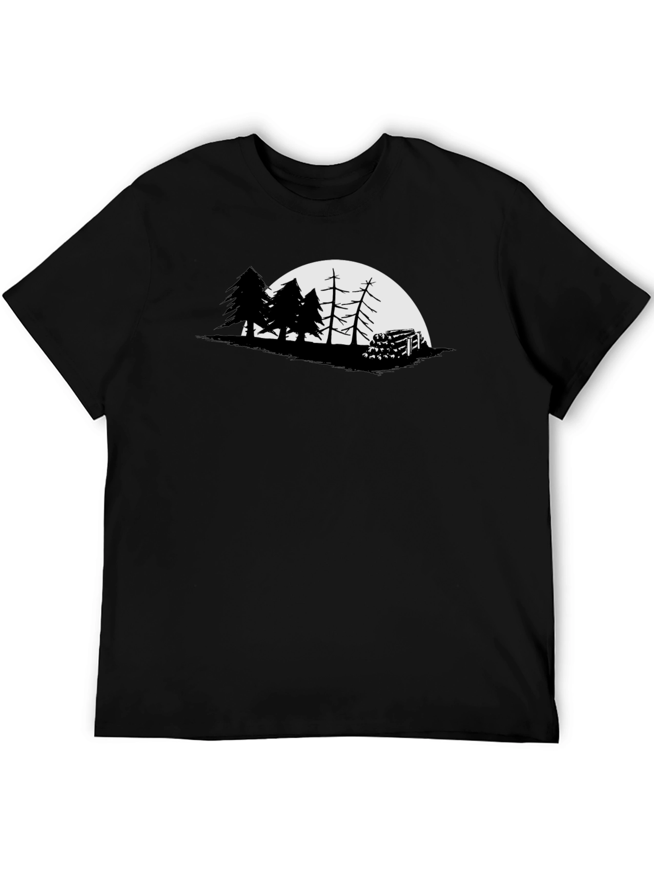 Nature Silhouette Graphic Tee - Mens Black T-Shirt