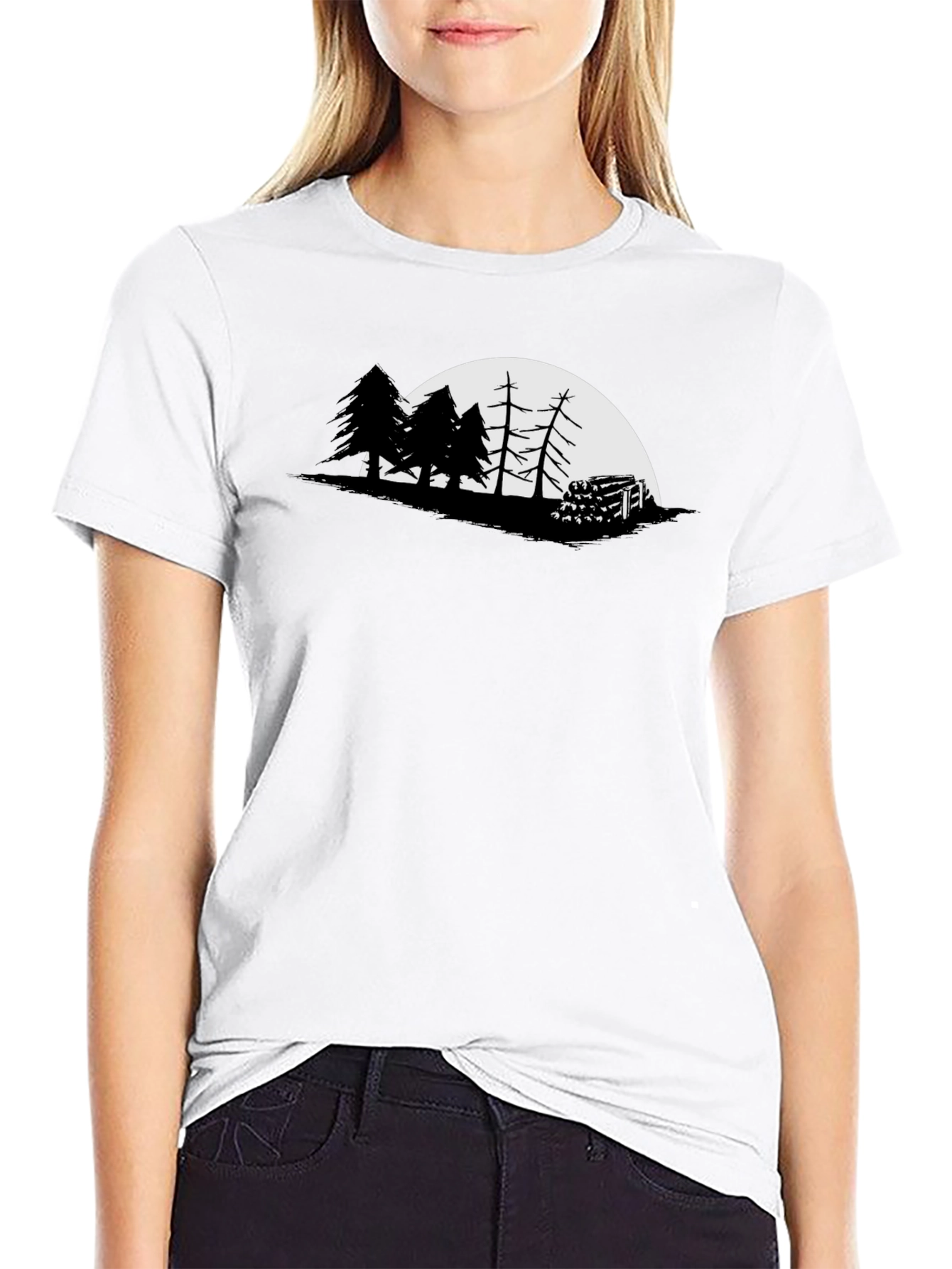 Nature Silhouette Graphic Tee - Mens Black T-Shirt