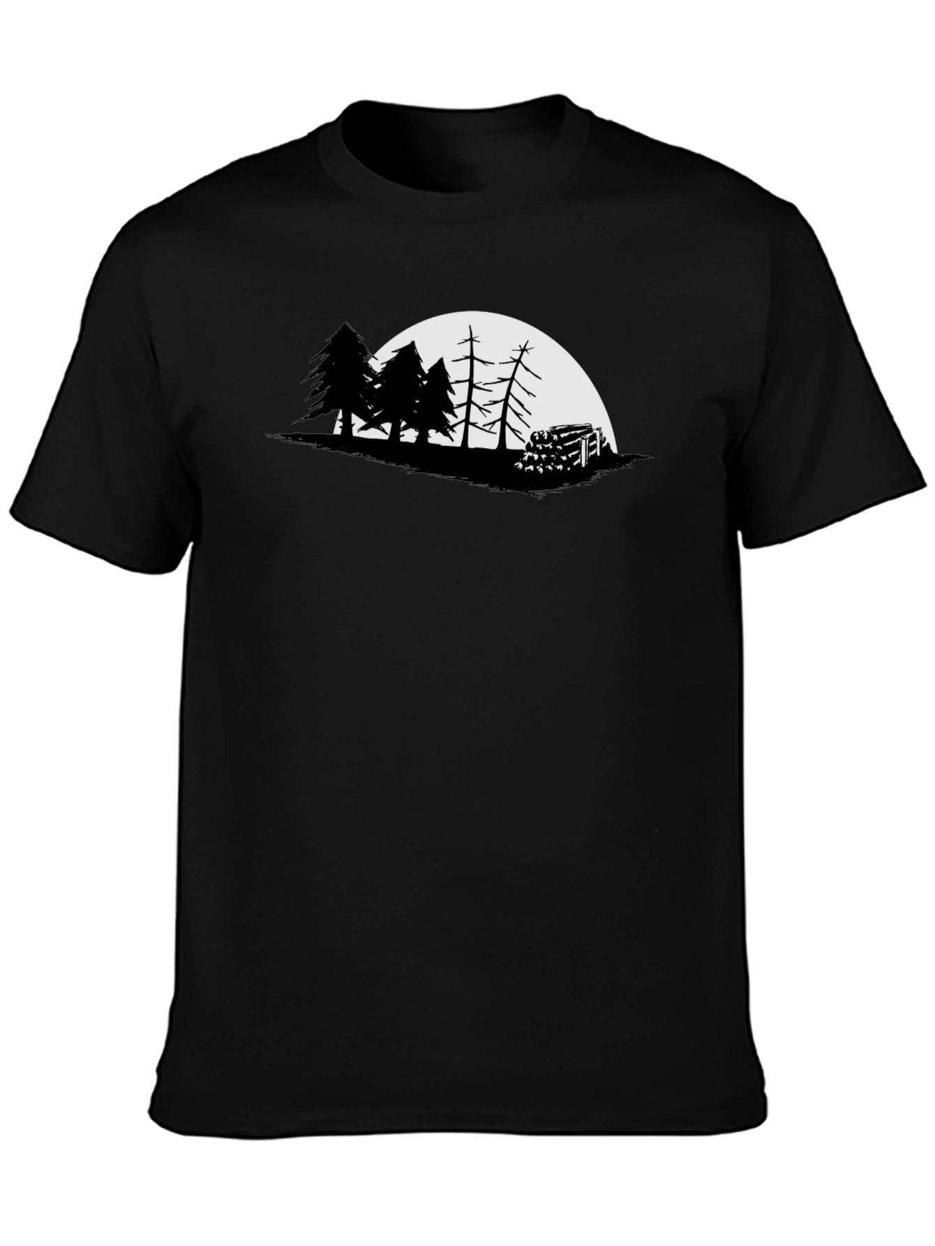 Nature Silhouette Graphic Tee - Mens Black T-Shirt