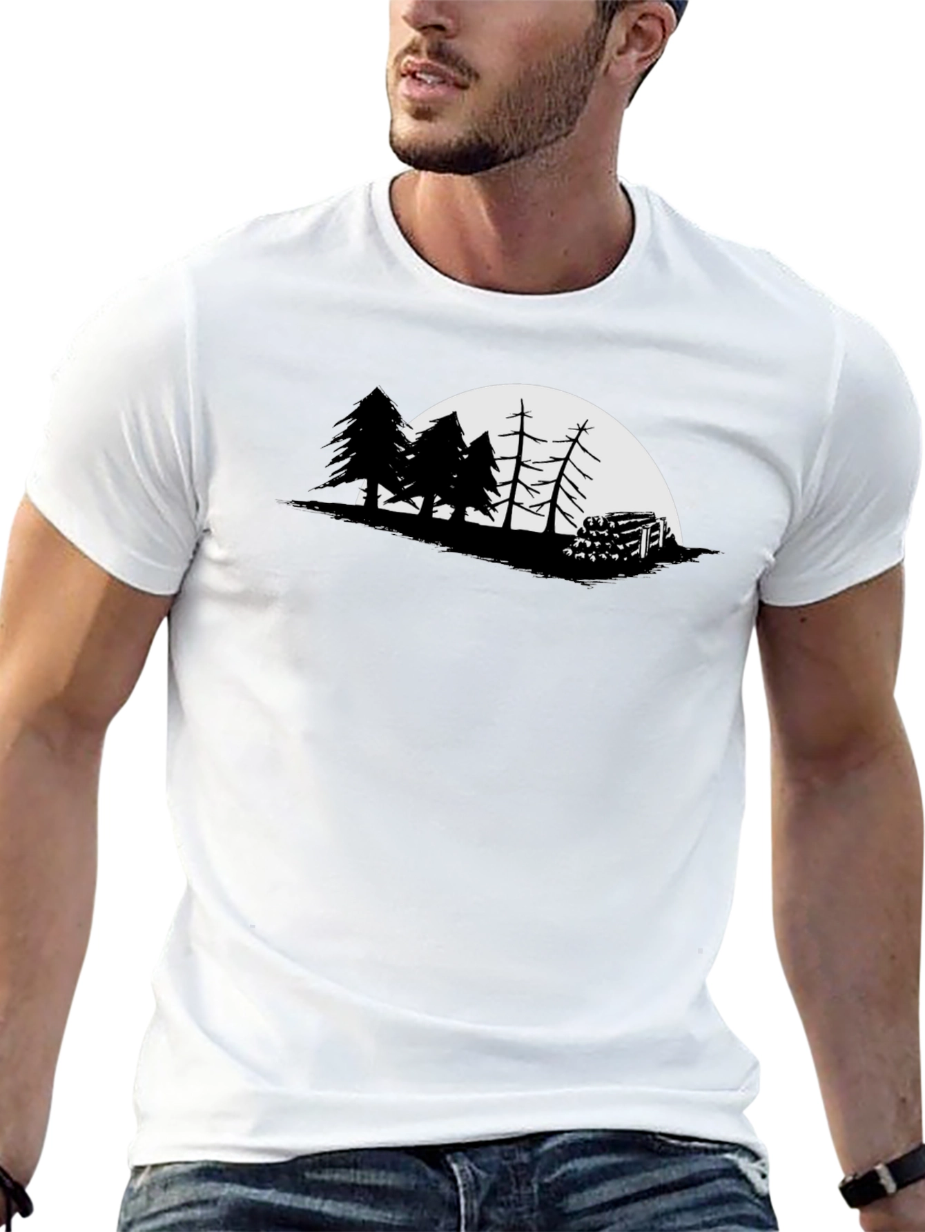 Nature Silhouette Graphic Tee - Mens Black T-Shirt