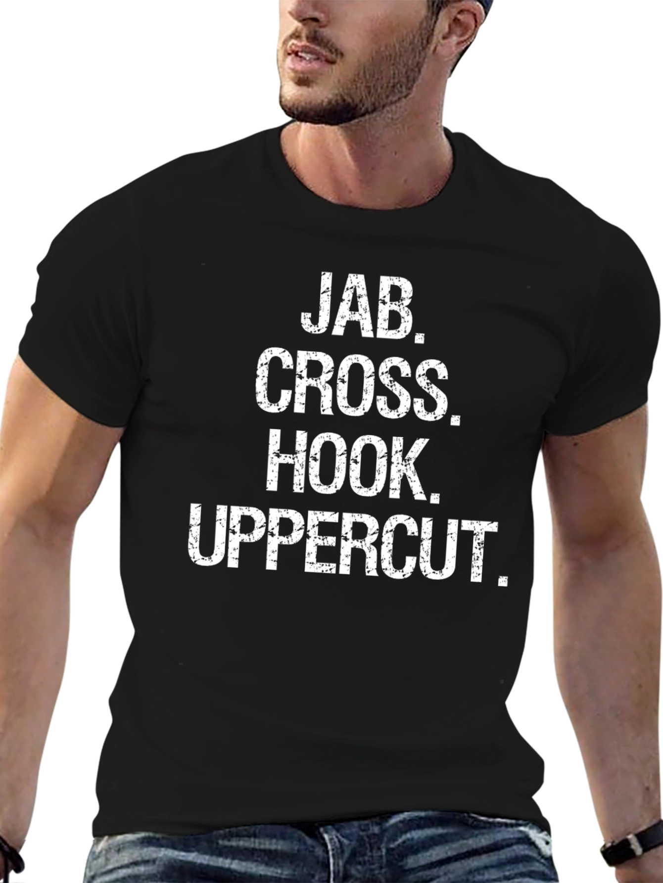 Jab Cross Hook Uppercut Black T-Shirt