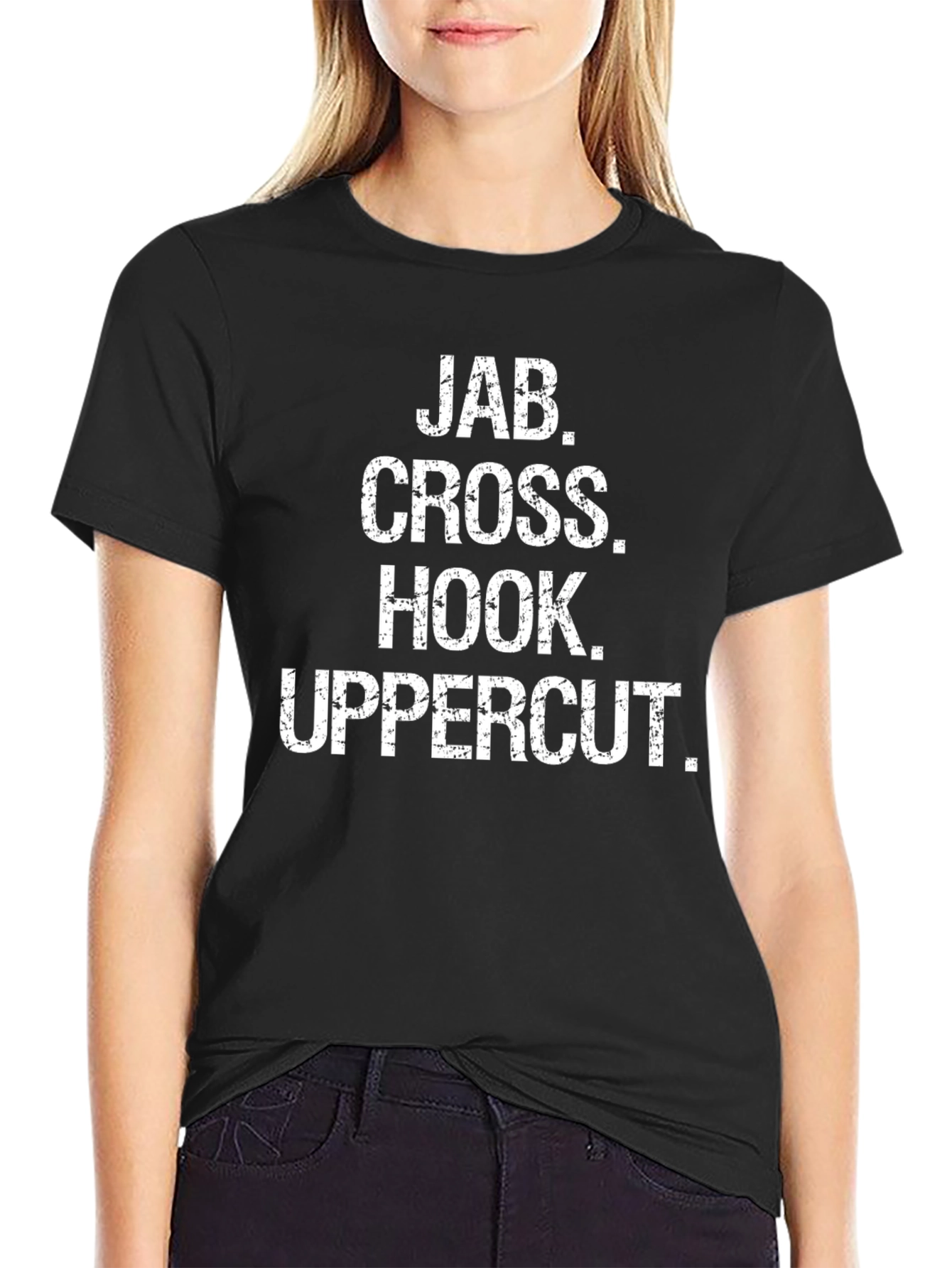 Jab Cross Hook Uppercut Black T-Shirt