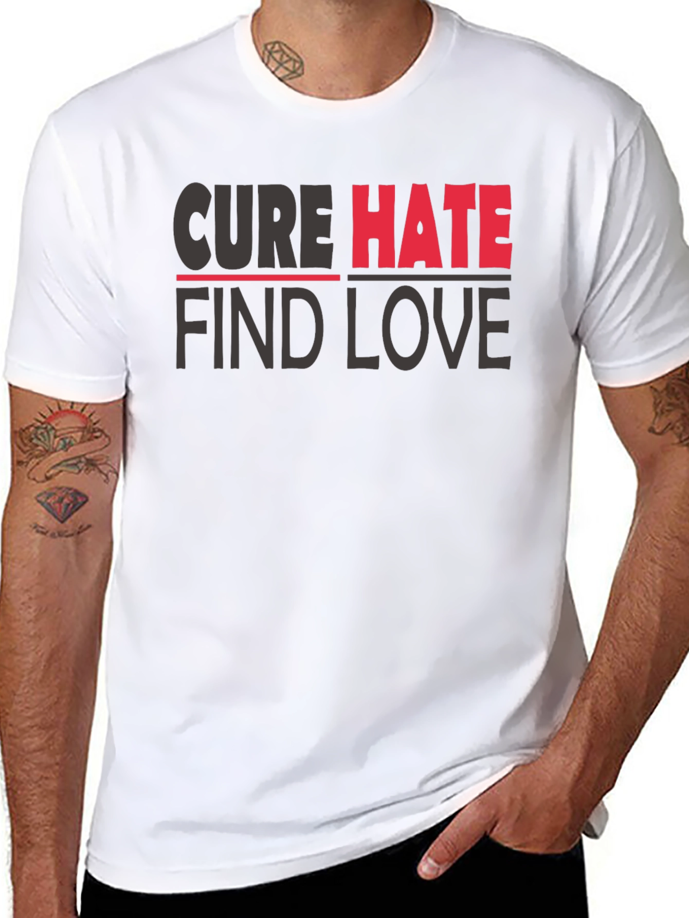 Cure Hate Find Love Graphic T-Shirt