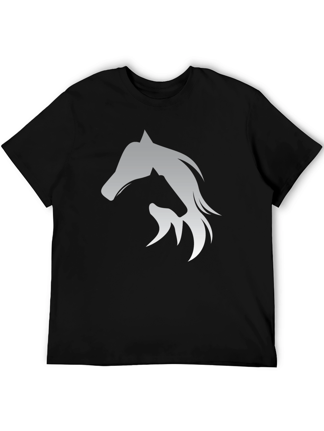Horse Silhouette Graphic Black T-Shirt