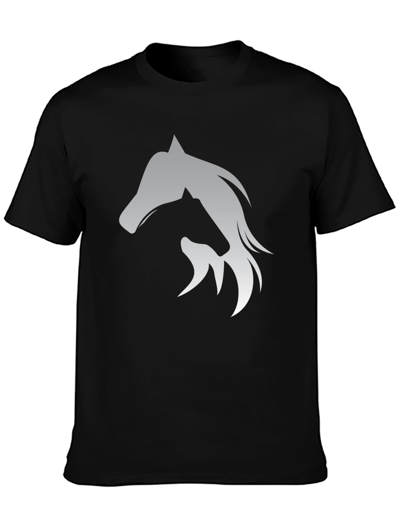 Horse Silhouette Graphic Black T-Shirt