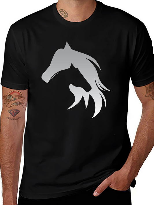 Horse Silhouette Graphic Black T-Shirt
