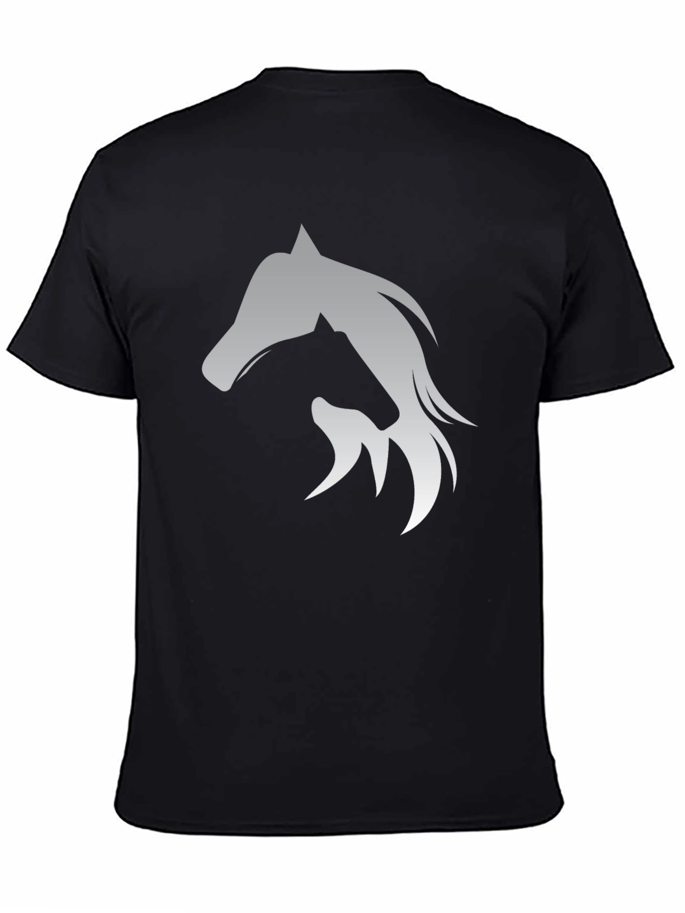 Horse Silhouette Graphic Black T-Shirt