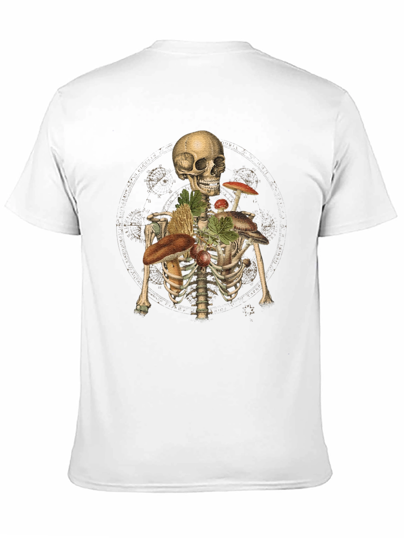 Skeleton & Mushroom T-Shirt - Unisex Graphic Tee