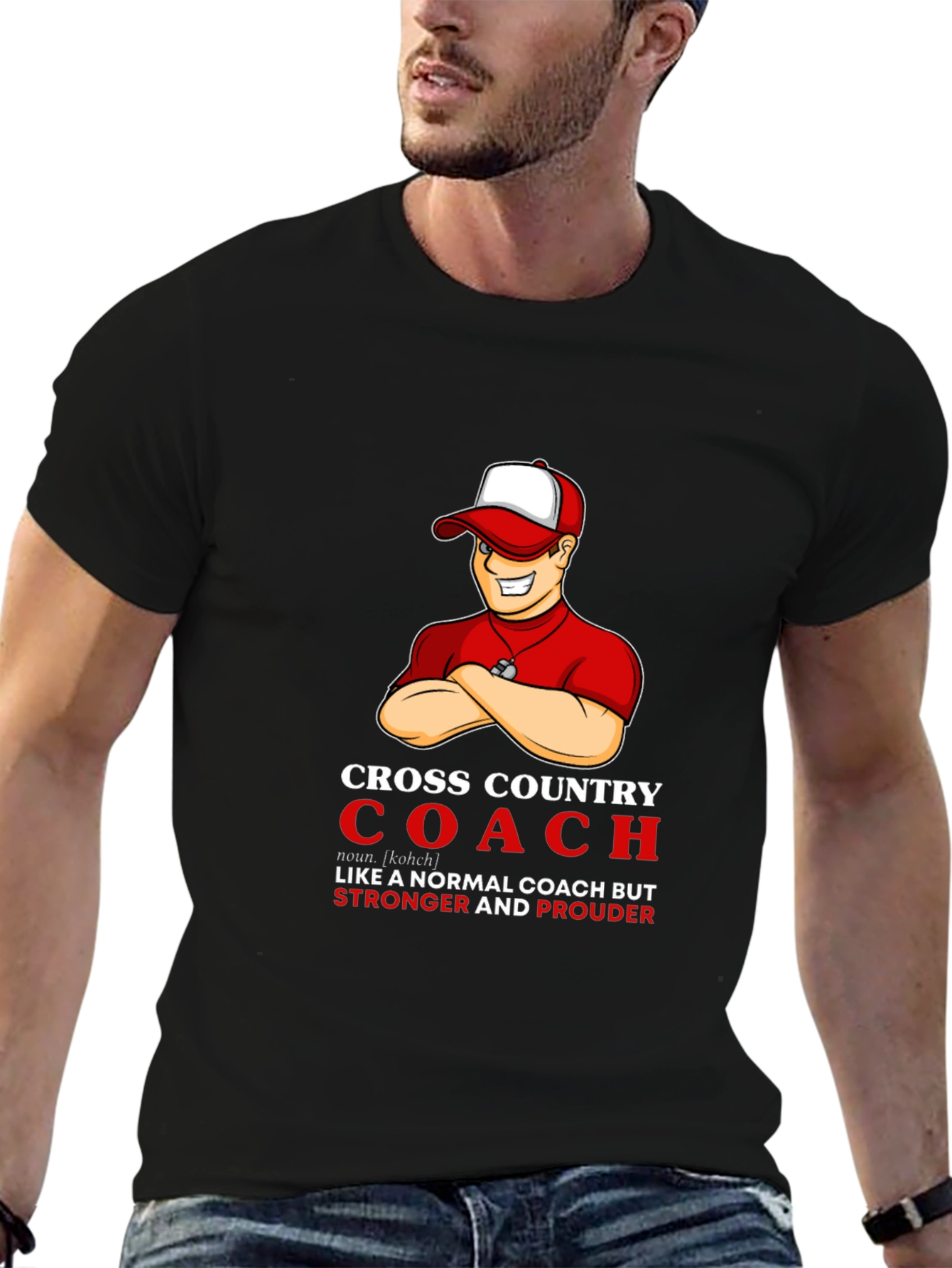 Cross Country Coach T-Shirt - Stronger Prouder Design