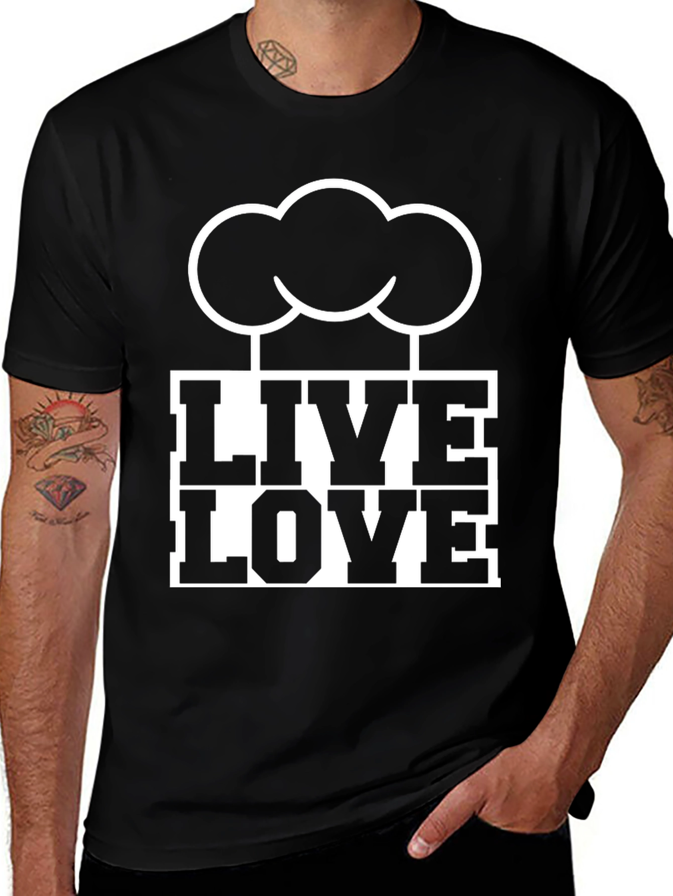 Live Love Cook - Black Graphic T-Shirt