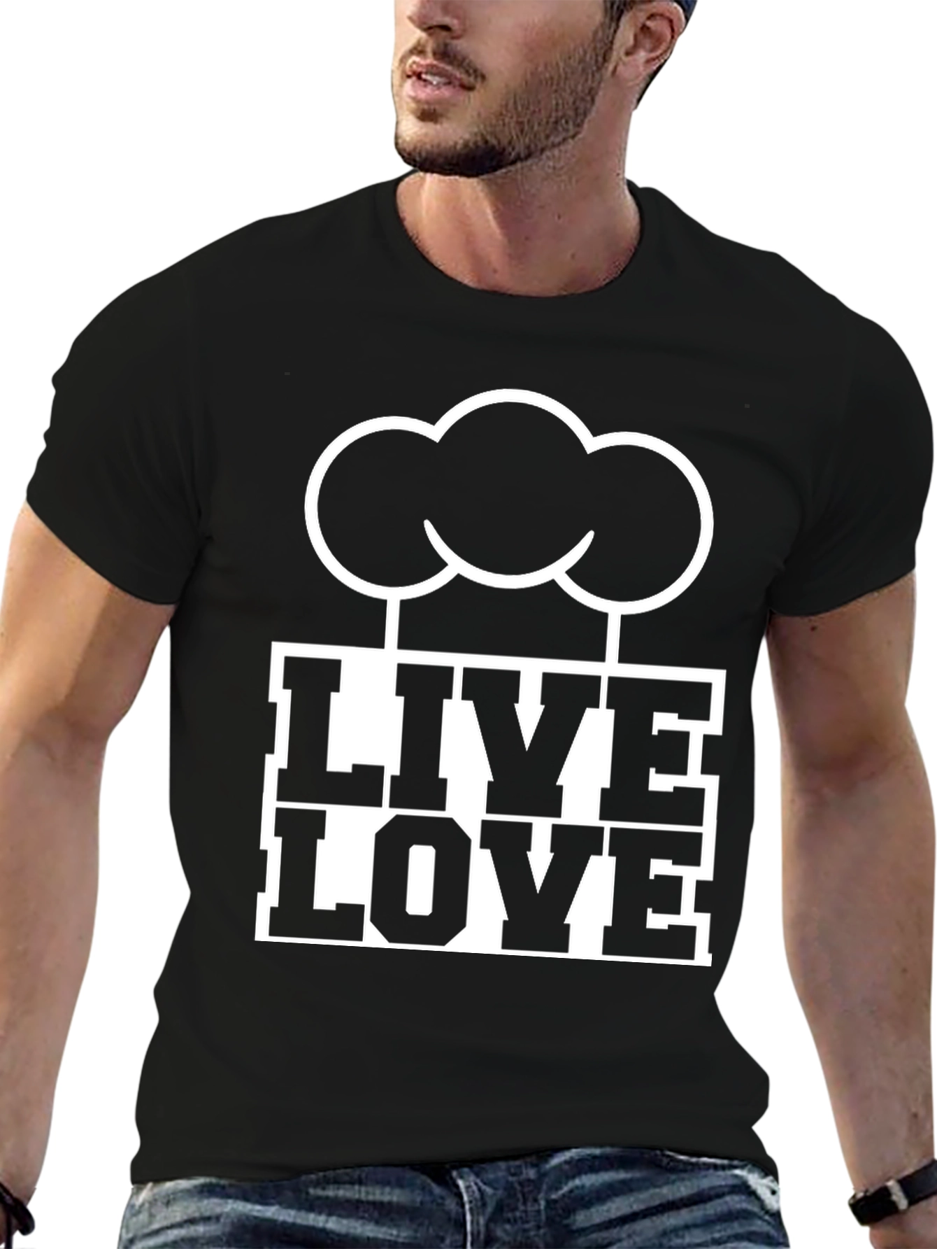 Live Love Cook - Black Graphic T-Shirt