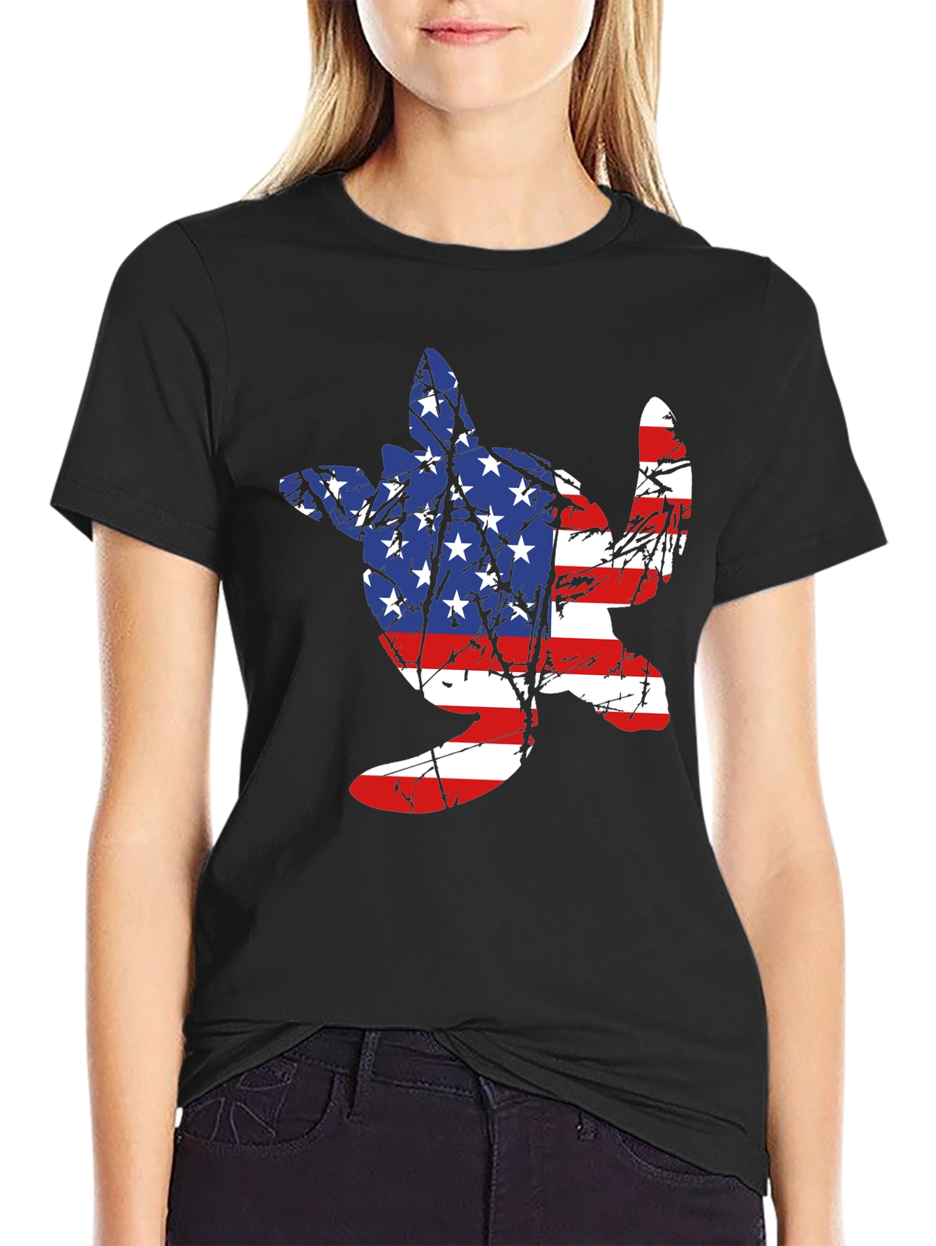 American Flag Turtle T-Shirt - Patriotic USA Tee