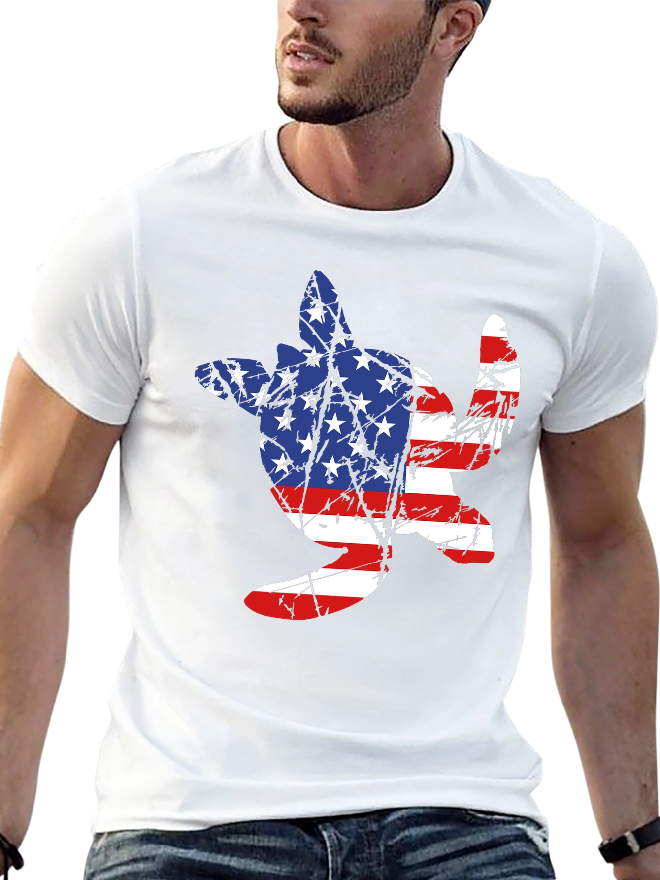 American Flag Turtle T-Shirt - Patriotic USA Tee