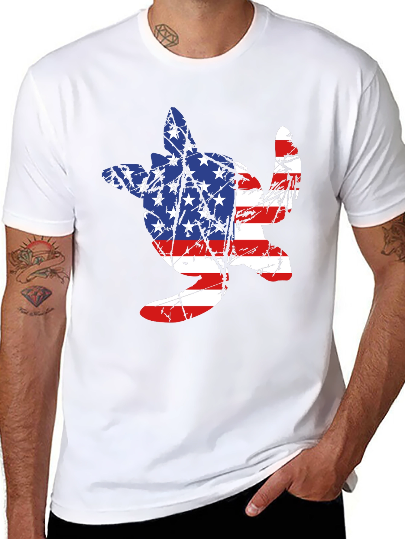 American Flag Turtle T-Shirt - Patriotic USA Tee