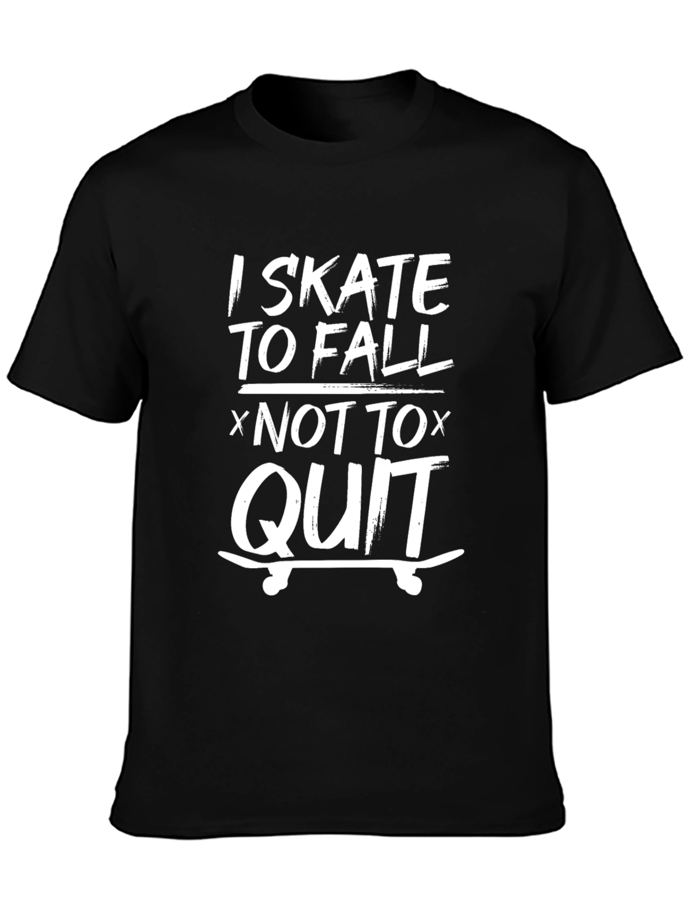 Skate to Fall Graphic Tee - Black Cotton T-Shirt