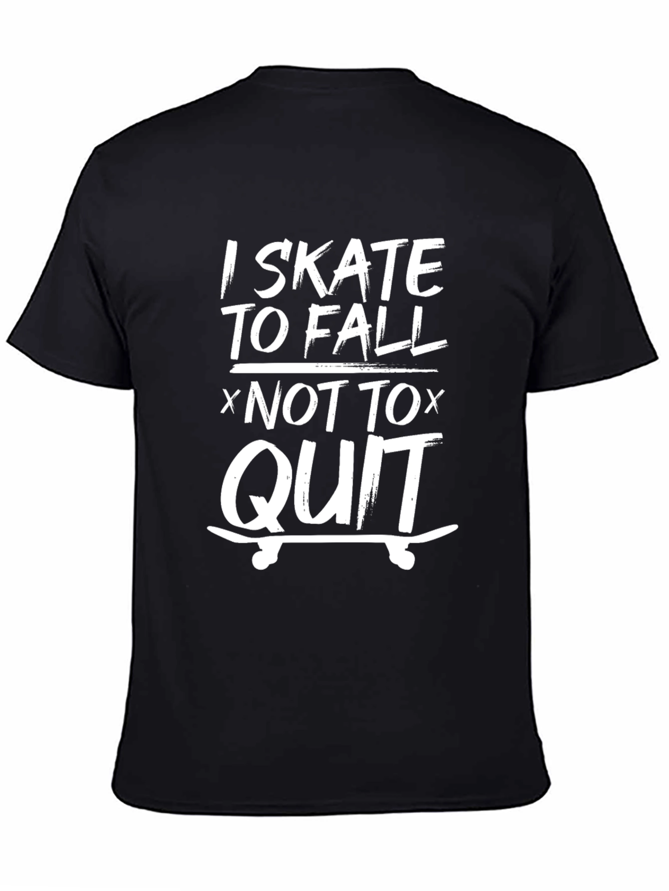Skate to Fall Graphic Tee - Black Cotton T-Shirt
