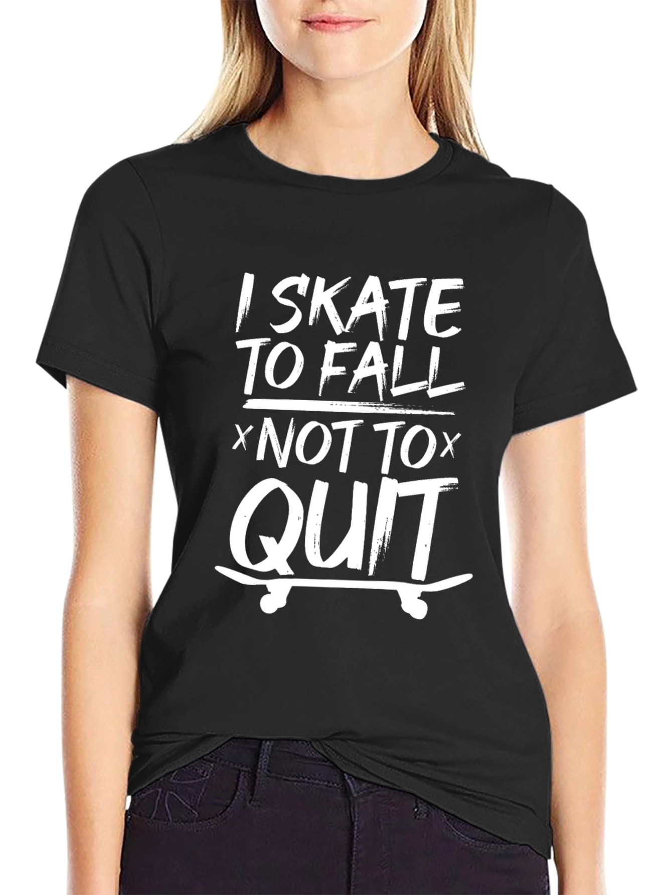 Skate to Fall Graphic Tee - Black Cotton T-Shirt