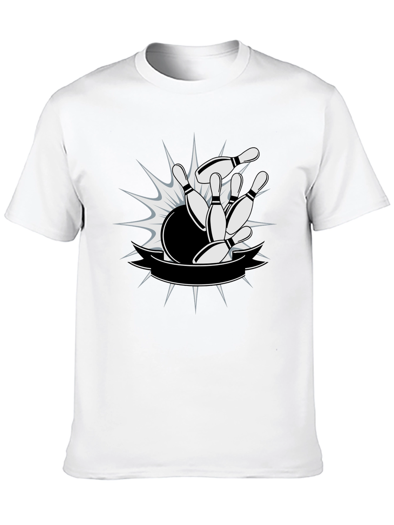 Bowling Strike Graphic T-Shirt - Mens Black Tee
