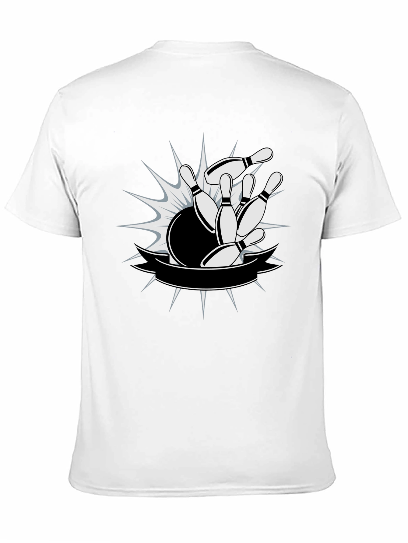 Bowling Strike Graphic T-Shirt - Mens Black Tee