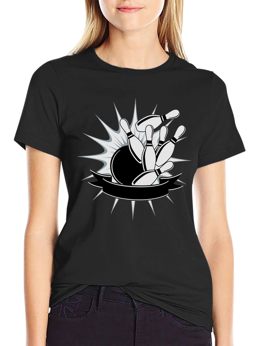 Bowling Strike Graphic T-Shirt - Mens Black Tee