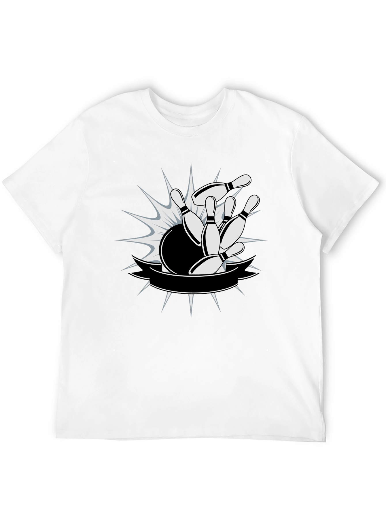 Bowling Strike Graphic T-Shirt - Mens Black Tee