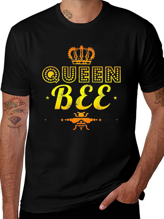 Queen Bee Graphic Tee - Black Cotton T-Shirt